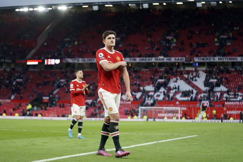 Manchester United's Harry Maguire leaves the field. AP