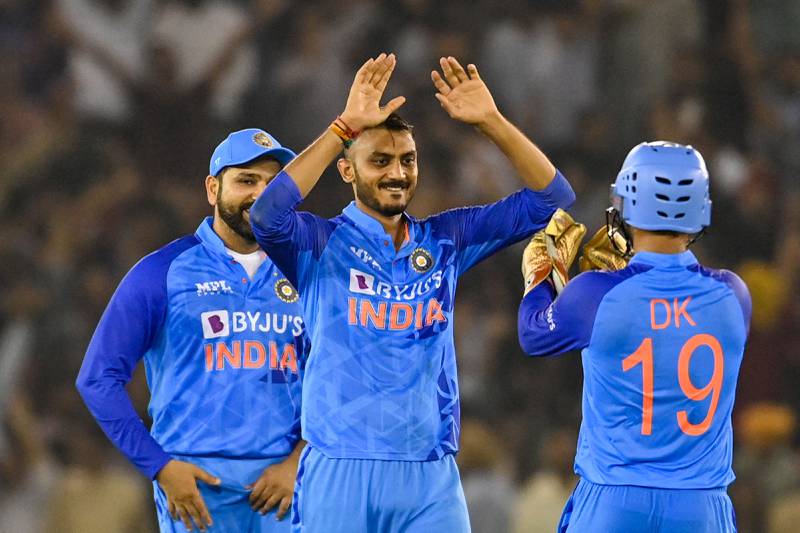 India's Axar Patel picked up three wickets. AFP