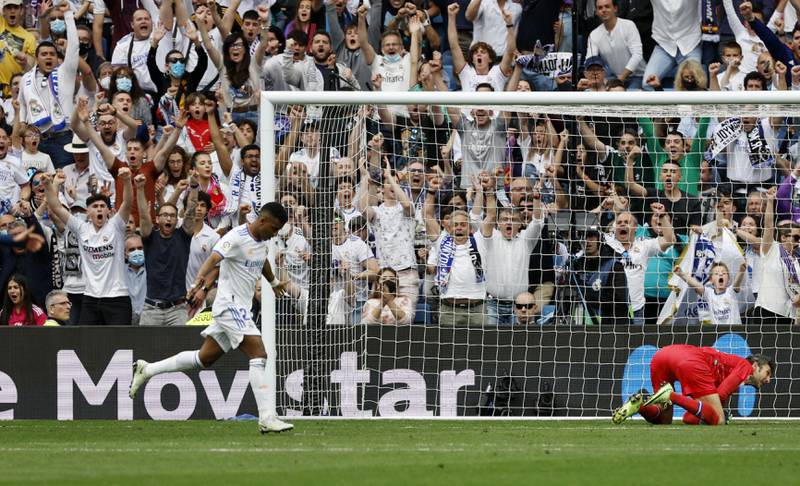 Rodrygo scores the first goal. Reuters
