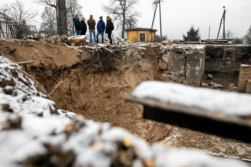 The scene of the missile blast in Przewodow, near the Polish border with Ukraine, on November 20. Reuters
