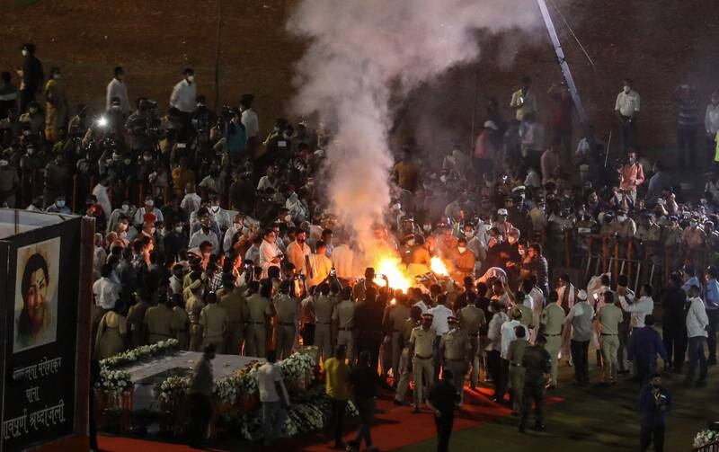 India's legendary singer Lata Mangeshkar was cremated at Shivaji Park in Mumbai on Sunday evening. She was being treated for Covid-19 and pneumonia symptoms for nearly a month. EPA