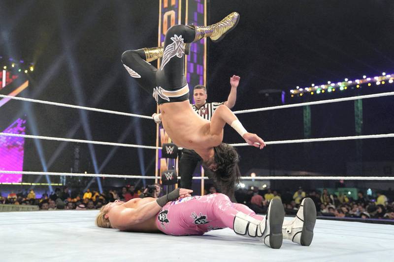 Mansoor faces off against Dolph Ziggler at WWE Super ShowDown 2020 in Riyadh. Courtesy WWE