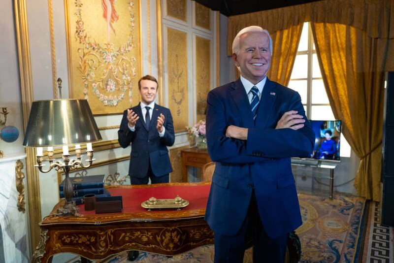 The president's wax figure is unveiled at Musee Grevin in Paris, France, on May 18. Getty Images