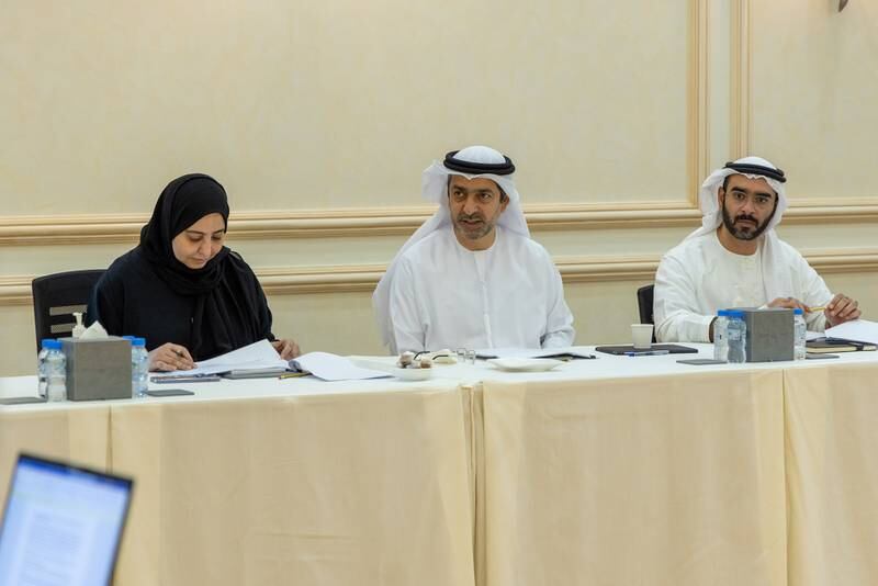 Younis Al Khoori, undersecretary of the Ministry of Finance during a meeting with the officials of the International Monetary Fund, in Abu Dhabi. Photo: Ministry of Finance