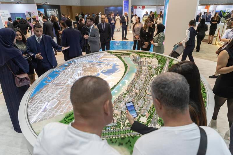 A scale model of an Azizi Group project at the company's stand at Cityscape 2022. Antonie Robertson / The National