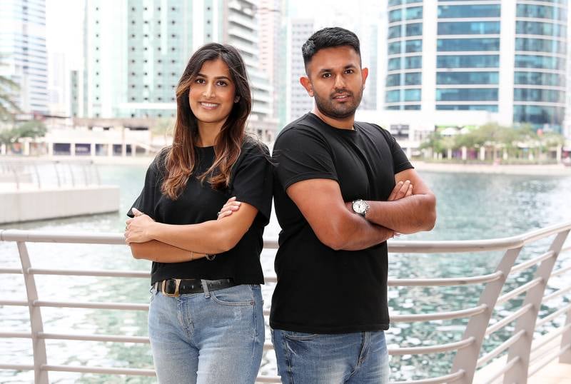 Lalita Chopra and Shyam Visavadia, co-founders of Dubai-based technology start-up Wasta. The company plans to raise fresh capital in the coming months. Pawan Singh / The National