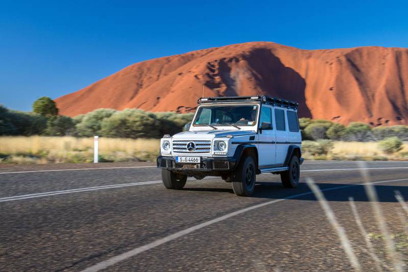 The G-Wagen near Uluru, also known as Ayers Rock. Alex Rae