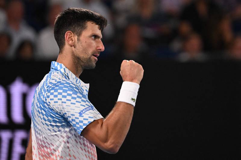 Novak Djokovic defeated Andrey Rublev in straight sets in their Australian Open quarter-final. AFP