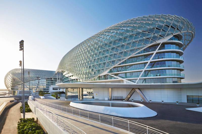Rooms are fully booked at Yas Hotel Abu Dhabi for Friday and Saturday but cost up to Dh17,850 for Sunday night. Courtesy Hotels.com