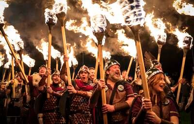 Jane Barlow's picture of the Shetland Vikings lighting up the Celtic Connections opening weekend in Glasgow has been shortlisted in the Dave Benett Arts and Entertainment Photographer of the Year category