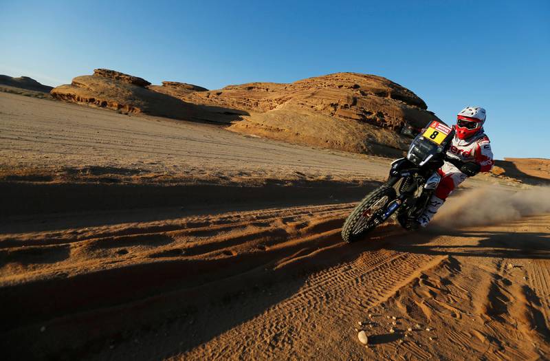 Hero Motosports Team Rally's Paulo Goncalves during Stage 5 on the 2020 Dakar Rally from Al-'Ula to Ha'il Neom - Al-'Ula, Saudi Arabia. Reuters