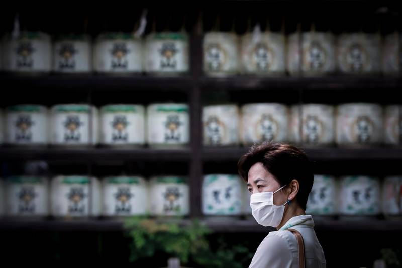 A woman looks on at Shimogamo Shrine in Kyoto, Japan. EPA