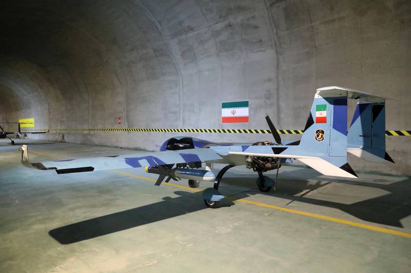 An army drone at an underground drone base somewhere in Iran. AFP