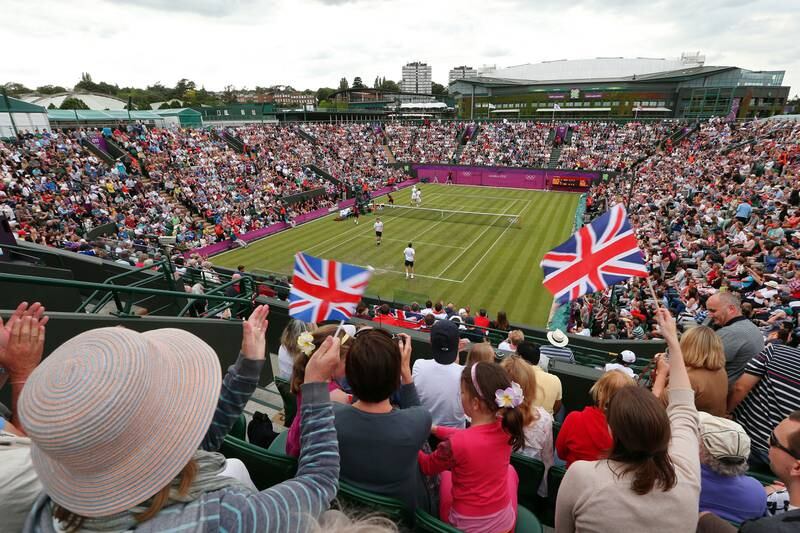 Andy Murray and his brother Jamie compete in the London 2012 Olympic Games at Wimbledon.