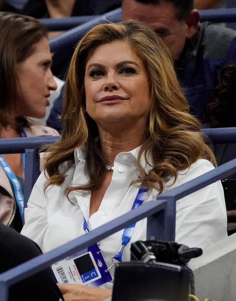 US model Kathy Ireland watches watches from courtside. EPA