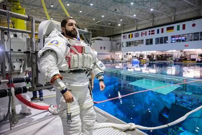 Mohammed Al Mulla prepares to go underwater