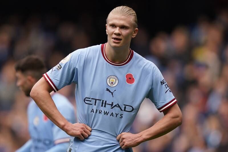 Erling Haaland – 5 The only player of City’s starting XI not to be heading to Qatar, Haaland was left frustrated with the lack of quality around him. Booked. EPA