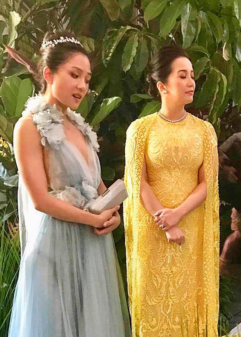 RESIZED. Kris Aquino and Constance Wu on the set of Crazy Rich Asians. Courtesy Michael Cinco