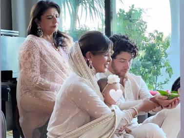 An image that illustrates this article Priyanka Chopra and Nick Jonas's daughter Malti marks her first Diwali