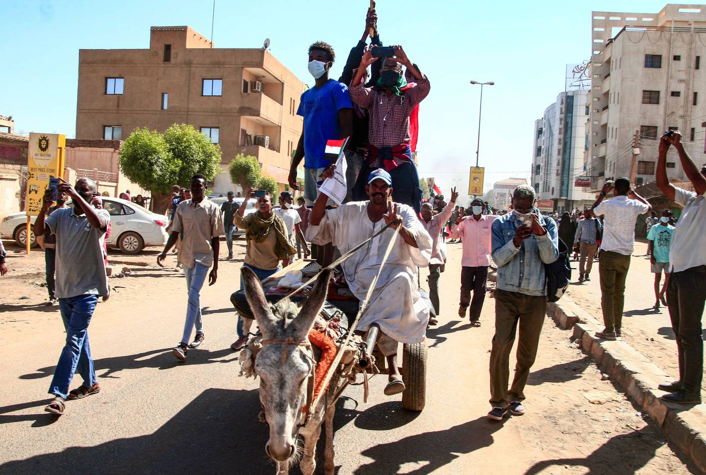 Sudanese anti-coup protesters in Khartoum on December 30, 2021.  AFP
