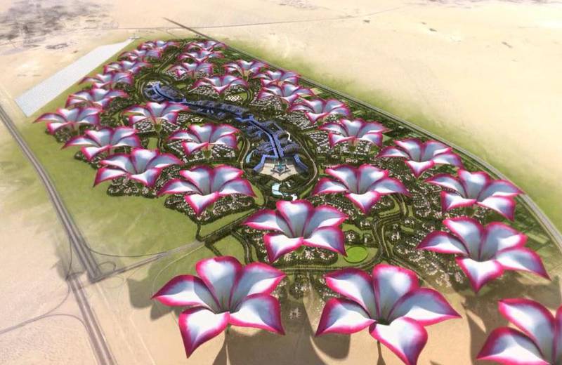An artist’s impression of Desert Rose city which will feature schools, shopping malls, clinics and hospitals, villas and housing running on renewable energy. Courtesy Dubai Municipality