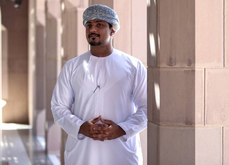 Sulaiman Al Amri is a tour guide at the Sultan Qaboos Grand Mosque. Victor Besa / The National