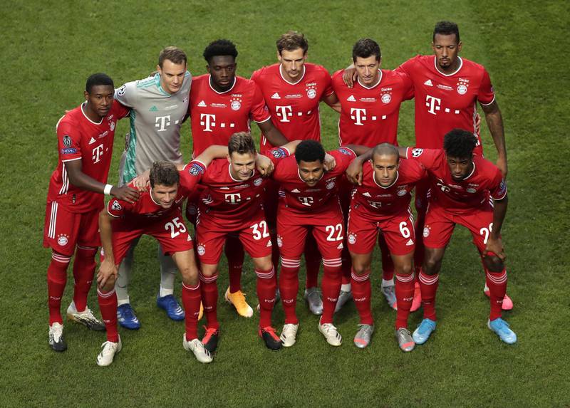 Bayern line-up before the match. EPA