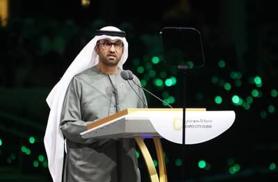 Dr Sultan Al Jaber, Minister of Industry and Advanced Technology and Cop28 President-designate. Pawan Singh / The National