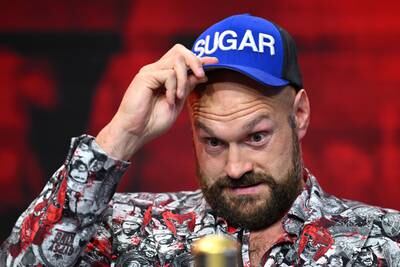 Tyson Fury answers a question from the floor. Getty