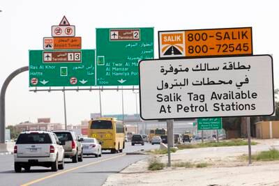 Dubai, United Arab Emirates, Apr 14, 2013 - New Salik toll gate at beirut street near the airport tunnel. ( Jaime Puebla / The National Newspaper ) 