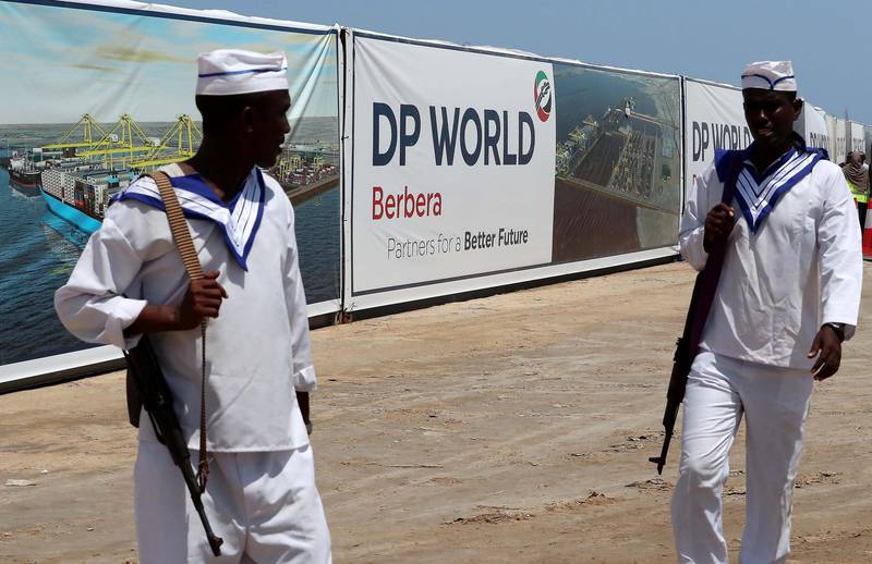 BERBERA , SOMALILAND,  October 10 , 2018 :- Security guards during the ground breaking ceremony for the DP World Berbera at the Berbera Port in Somaliland.  ( Pawan Singh / The National )  For News. Story by Charlie