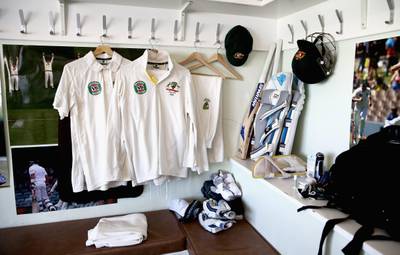 NOTTINGHAM, ENGLAND - JULY 09:  The Baggy Green Cap and kit of Michael Clarke of Australia are seen inside the Australian Cricket Team Dressing Room at Trent Bridge on July 9, 2013 in Nottingham, England.  (Photo by Ryan Pierse/Getty Images) *** Local Caption ***  173175352.jpg