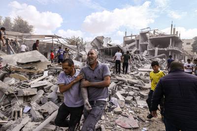 A scene of destruction in Rafah in the southern Gaza Strip, where further Israeli bombardments have taken place. AFP