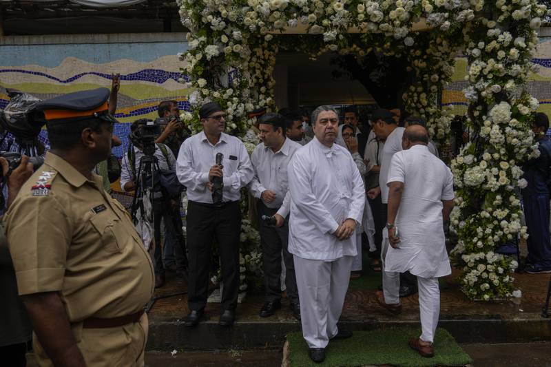 Mourners at the funeral in Mumbai. AP Photo 