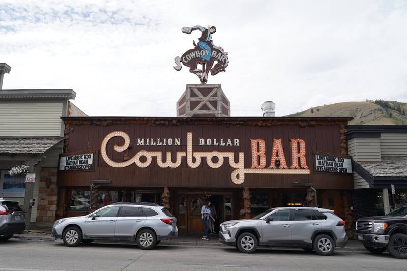 The Cowboy Bar in Jackson, Wyoming, a liberal enclave too small to carry Republican Congressional candidate Liz Cheney to victory in the party's primaries. Willy Lowry / The National