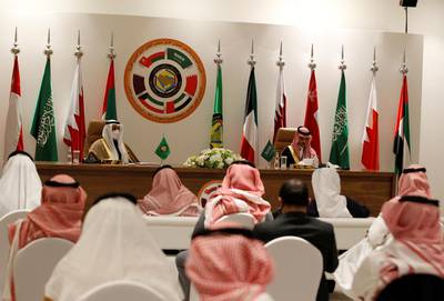Secretary-General of the Gulf Cooperation Council (GCC) Nayef Falah al-Hajraf and Saudi Arabia's Foreign Minister Prince Faisal bin Farhan Al Saud speak during a joint news conference at the Gulf Cooperation Council's (GCC) 41st Summit in Al-Ula, Saudi Arabia January 5, 2021. Reuters
