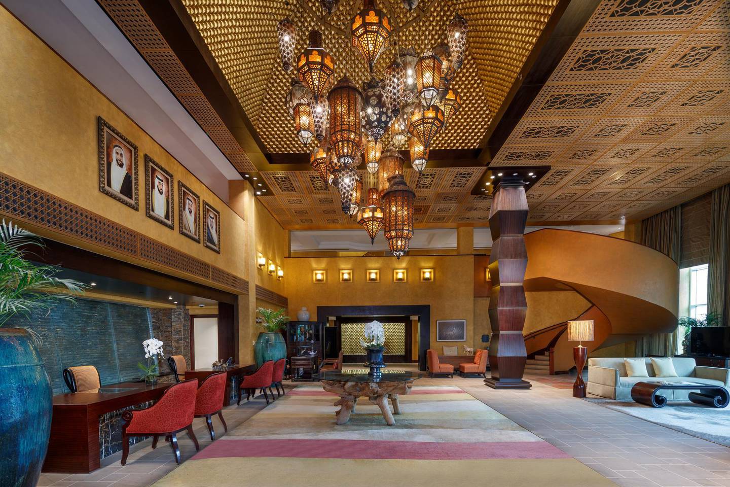 The reception area of the Desert Islands Resort and Spa. Courtesy Anantara