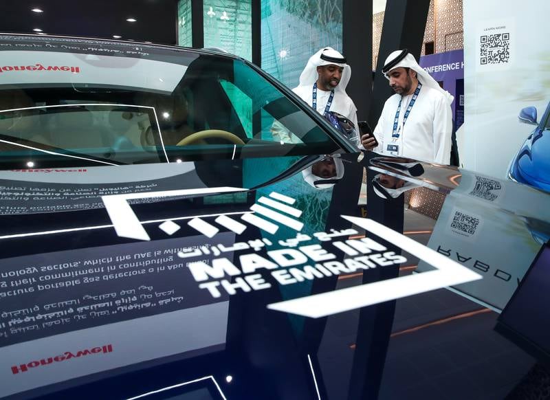 The UAE Ministry of Industry and Advanced Technology stall at Adipec 2023. Victor Besa / The National