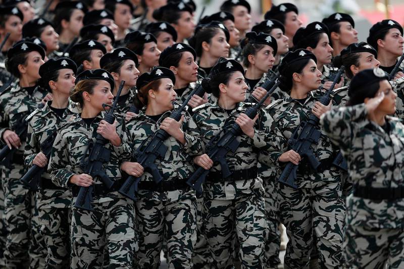 Women in the Lebanese General Security forces by.  Hussein Malla / AP Photo