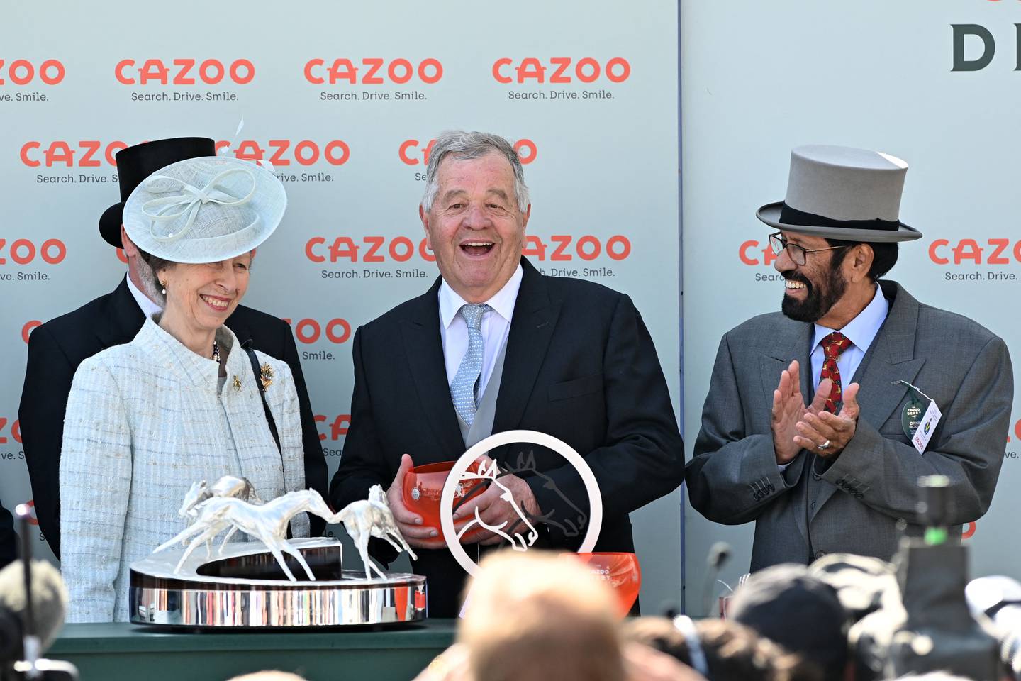 Princess Anne with winning trainer Sir Michael Stoute and owner Saeed Suhail. AFP