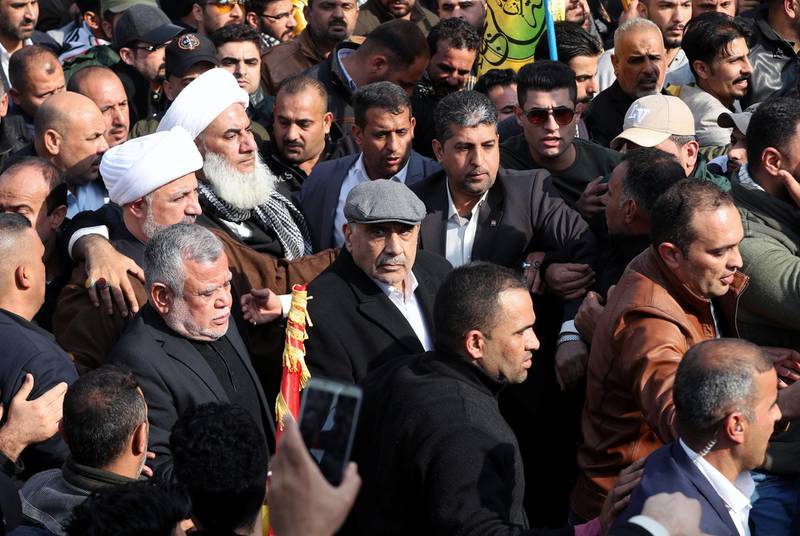 Iraqi Prime Minister Adel Abdul Mahdi attends the funeral of the Iranian Major-General Qassem Suleimani, head of the elite Quds Force of the Revolutionary Guards, and the Iraqi militia commander Abu Mahdi al-Muhandis, who were killed in an air strike at Baghdad airport, in Baghdad. Reuters