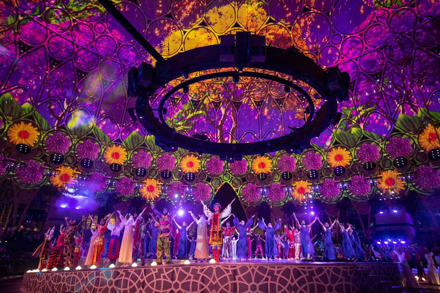 'Why? The Musical' features more than 100 performers and stunning visuals projected on Al Wasl Dome. Photo: Dubai Media Office