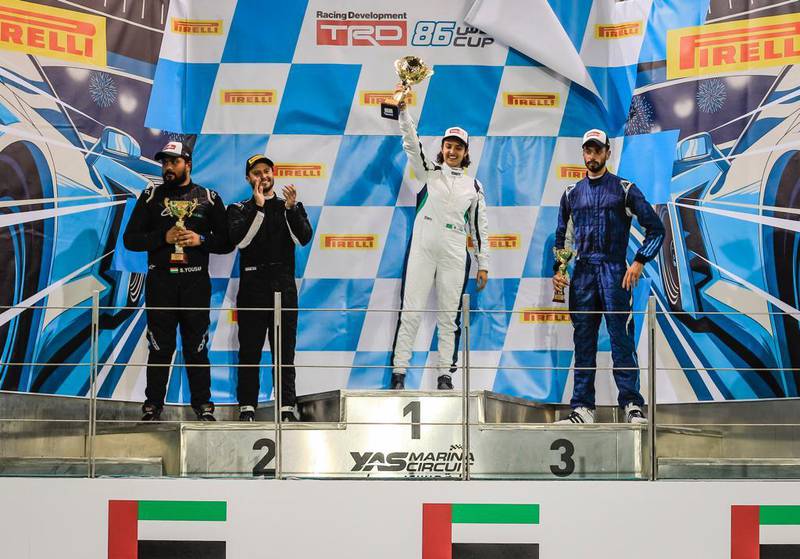 Saudi Arabia's Reema Juffali took first place in the Silver Category at Round 3 of the TRD GT86 Cup at Yas Marina Circuit. Courtesy Dragon Racing