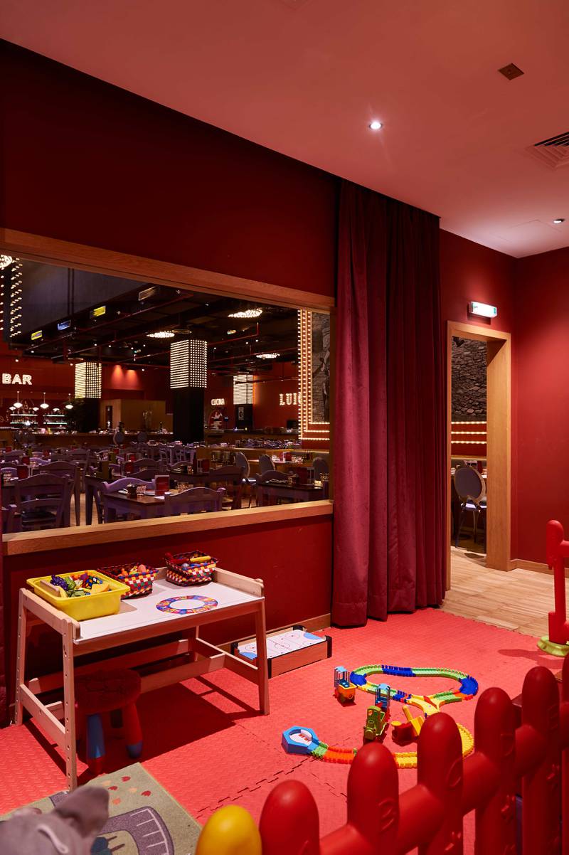 The soft-play area is just off the dining room at Luigia, Rixos Premium, JBR
