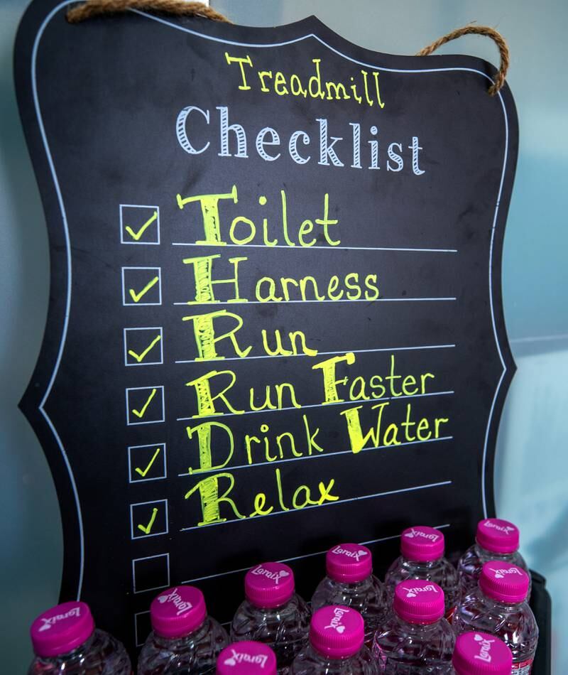 The treadmill checklist before a session begins. 