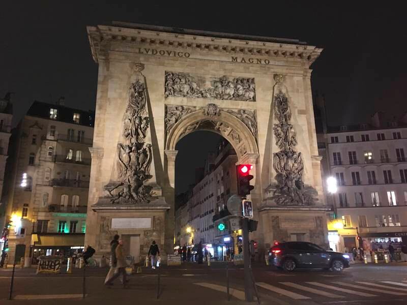 The entrance to Faubourg Saint-Denis sits at the imposing Porte Saint-Denis city gate, marked by a towering victory arch commissioned by Louis XIV. Photo: John Brunton