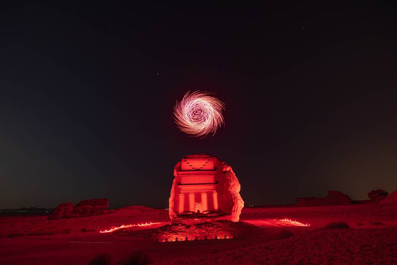 Drone light shows. PRNewsfoto / The Royal Commission For AlUla