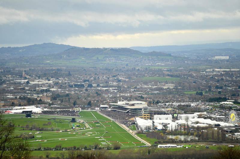View of Cheltenham Racecourse in England during Day 1 of the Cheltenham Festival on Tuesday, March 10. Getty