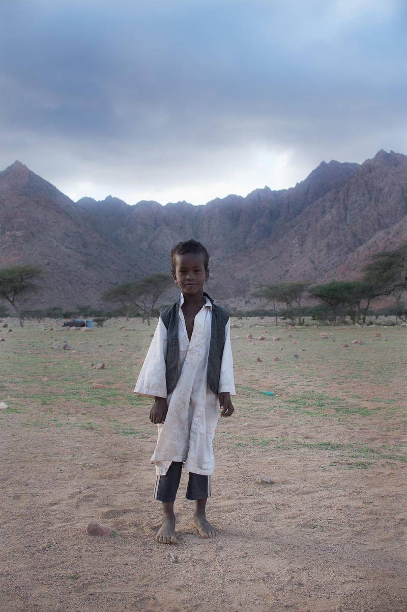 A little boy poses for a photograph. A photo essay profiling the Gabal Elba Protected Area (GEPA) in Egypt's Red Sea governorate, along the borders with Sudan Photo by Jihad Abaza
