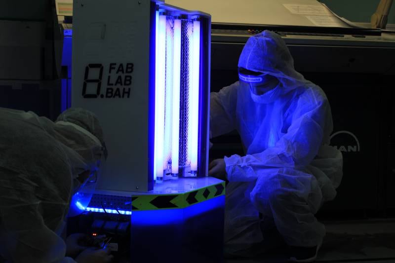 Bahrain’s Covid-fighting robot uses UV light to help prevent the spread of Covid-19.